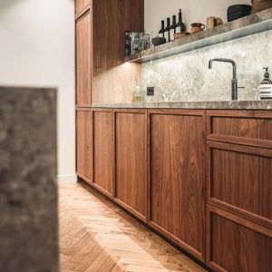 Ghana Project Custom Modular Modern Design Wood Grain Kitchen Cabinet
