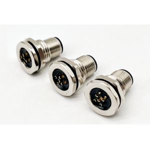 M12 Series Circular Connector Male Plug 5pin rear screw Panel mounting M16*1.5