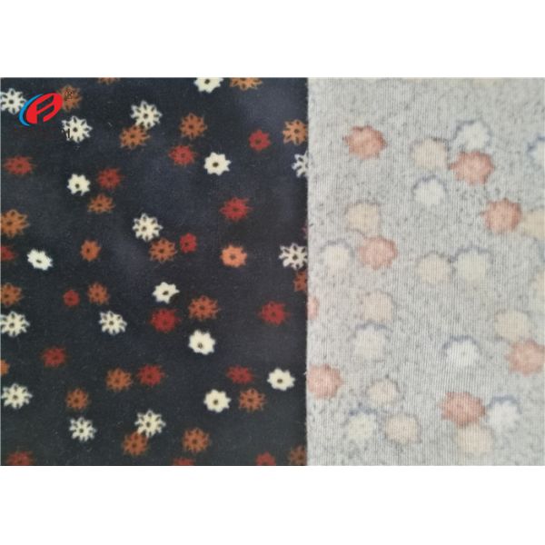 Printed Flower Polyester Spandex Material Velvet / Velour Fabric For Baby Blanket