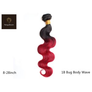 100g 1b Bug Body Red Ombre Hair Bundles Unprocessed Virgin Hair Bundles