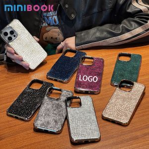 Electroplated Leather Crocodile Pattern Mobile Phone Case Compatible with