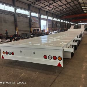 Heavy Mechanical Suspension 3 Axles 20FT 40FT Gooseneck Frame Low Flat Lowbed
