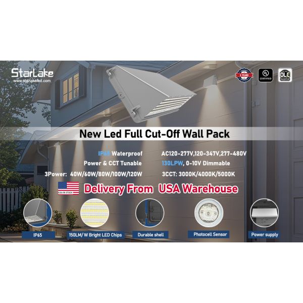 Competitive Price Adjustable Waterproof IP65 80W 60W 40W Full Cut Off Street Outdoor Wallpack Lamp Led Wall Pack Light Led