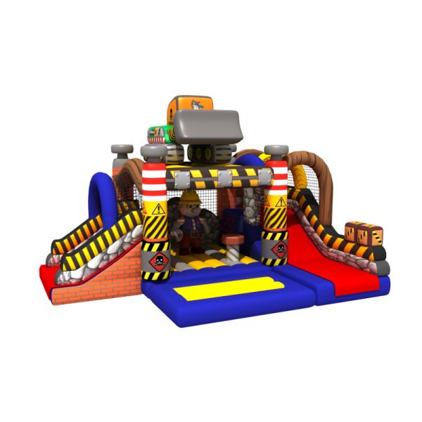 Quality Construction Builder Combo Jumping House / Double Slides Inflatable Bouncy House wholesale