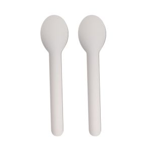 Disposable Paper Biodegradable Cutlery Spoon Durable 160mm For Catering