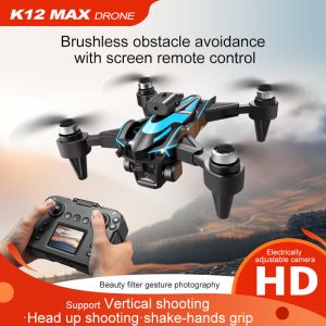 Newest 3 Hd Cameras K12 Max Drone Optical Flow 4k Fpv Infrared Obstacle