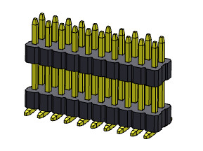 1.00mm Dual Row Female Pin Connector Stack Straight SMT 2*2PIN To 2*40PIN