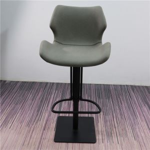 Square Solid Base 79cm Adjustable Swivel Bar Stools With Backs