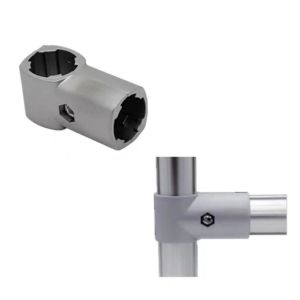 DYJ28-C01 OD28mm Flexible Industry Aluminum Lean Pipe Connector Corner Joint Metal Product