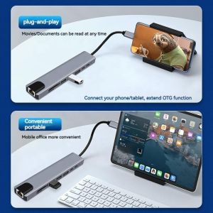 Versatile 8-In-1 USB Type C Hub Multiport Adapter for Multi-Tasking and Data