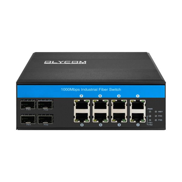 12 Port Industrial Ethernet Switch Din Network Switch 4SFP+8RJ45 DC12-52V Dual