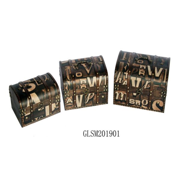 Quality OBM 3 sets L32*25 Leather Storage Trunks And Chests wholesale