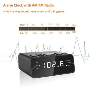 Digital Portable Clock Radio USB Rechargeable With Snooze Alarm Functions
