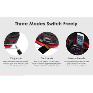 BH3 Glowing Headphones Bluetooth 4.1 Wireless Stereo Portable Foldable Headphone