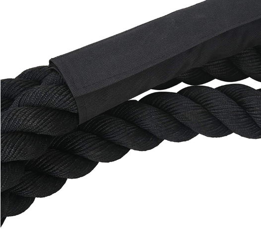 Black / Yellow / Red Elastic Battle Power Rope 50mm PET Rope