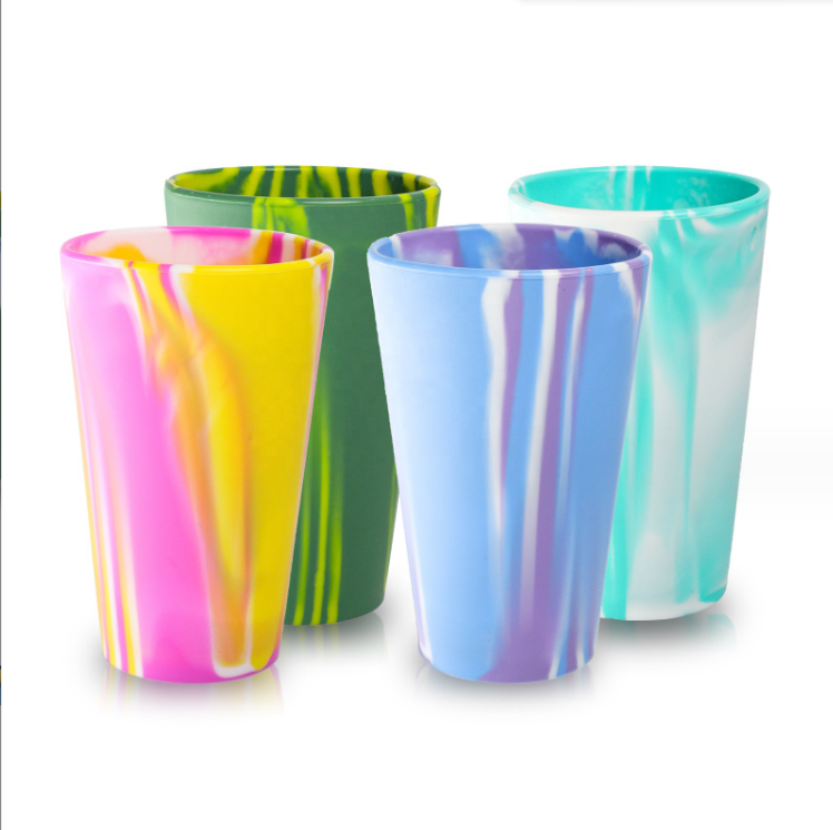 Sustainable Dye Color Tie-Dye Silicone Pint Glass for Parties Sports and Outdoors