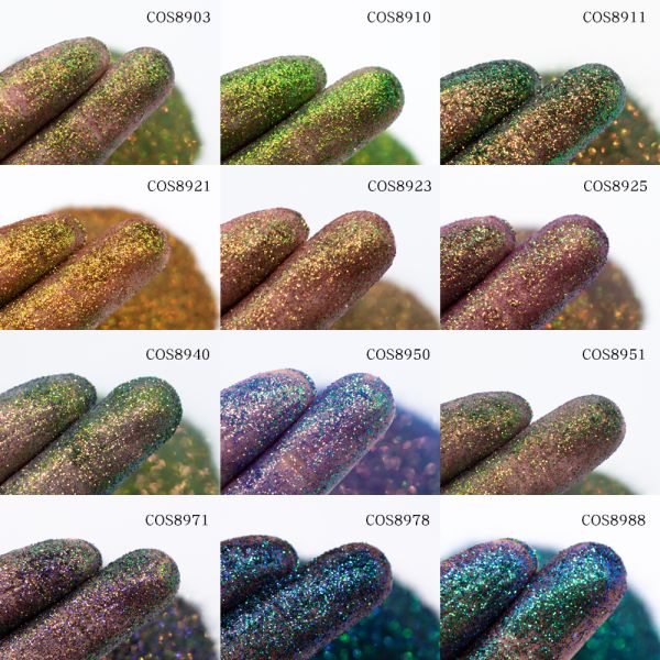Design Luxurious Chameleon Peacock Colors Sample Free Cosmetic Glitter Powder for Halloween Makeup and Nail Art OEM/OEM Bulk