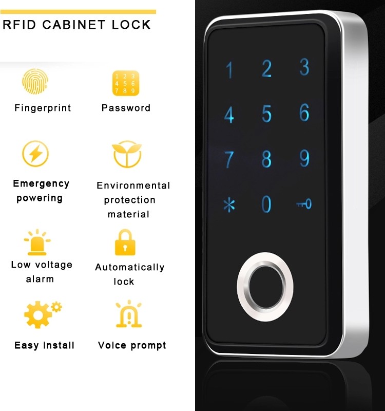 Electronic Gym Club Touch Inductive Password Fingerprint Cabinet Locks