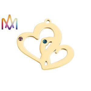 SS304 Hollow Double Heart Shape Pendant 25.5x28.5mm