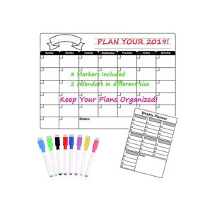 Custom Dry Erase Magnetic Refrigerator Calendar , Magnetic Weekly Planner 12'' X