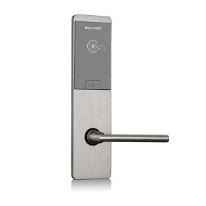 Silver Smart Hotel Room Door Lock Swiping Card Software Bluetooth Optional