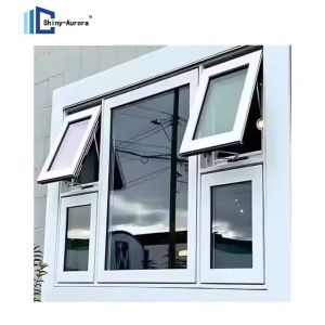 Vertical Opening Top Hung Aluminium Windows , Large Commercial Awning Window