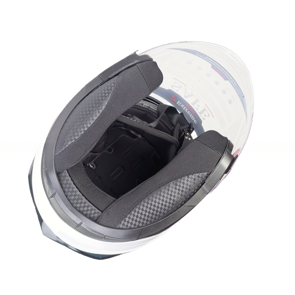 White ABS Motorcycle Riding Helmet with Half Face PC Shield and Customizable Design