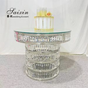 Unique gold sweetmeats acrylic stand cake table for wedding event party