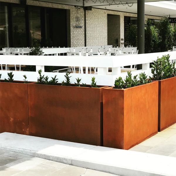 Garden Decorative 1.5mm Corten Steel Rectangular Planter Customizable