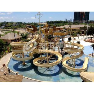 Custom Fiberglass Water Slides for amusement park with 1 year Warranty