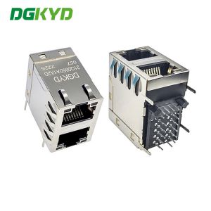 1000 Base-T 2X1 Port Shielded Rj45 Connector DIP PCB Mount