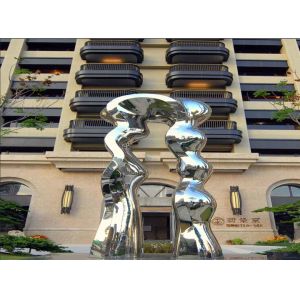 China Handmade Abstract Large Yard Art Sculptures Stainless Steel Waterfall on sale