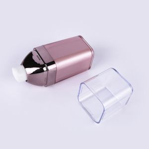 Pink Airless Cosmetic Bottles With Double Body Design