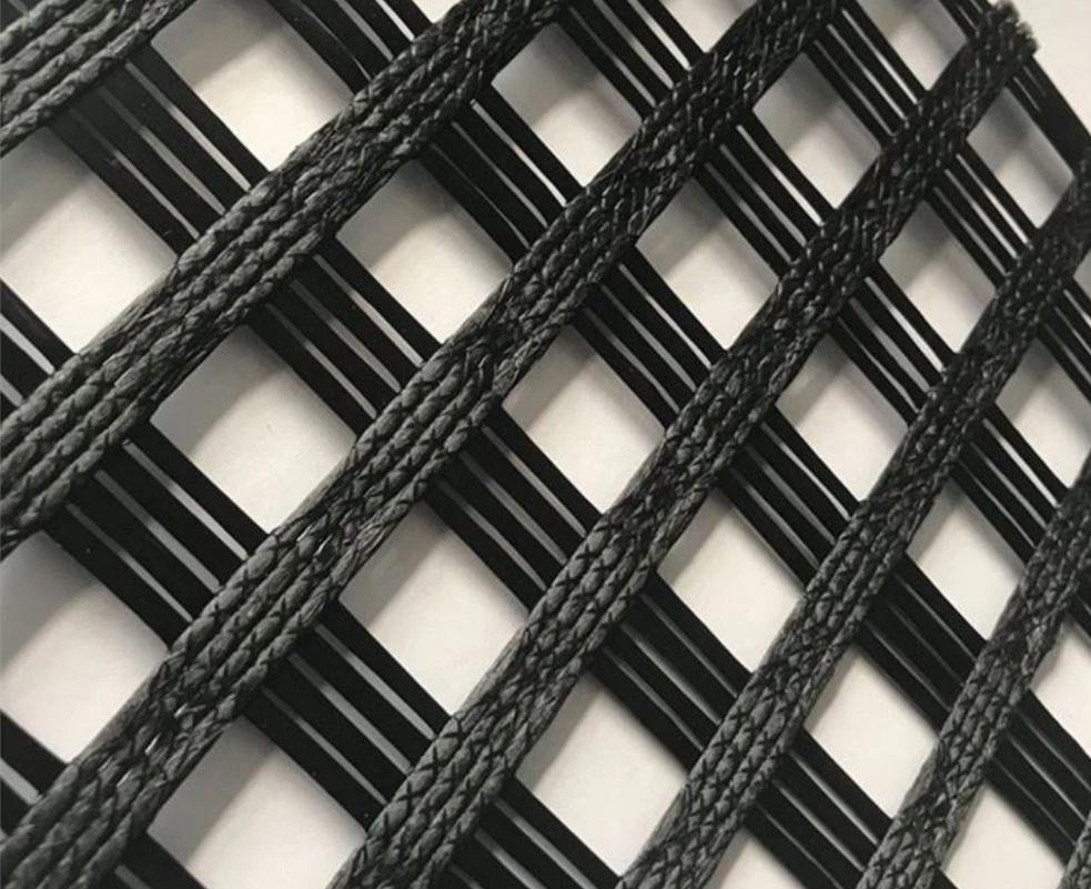 Aperture Size 12.8mm Warp Knitted Fiberglass Biaxial Geogrid Tensile Strength 50