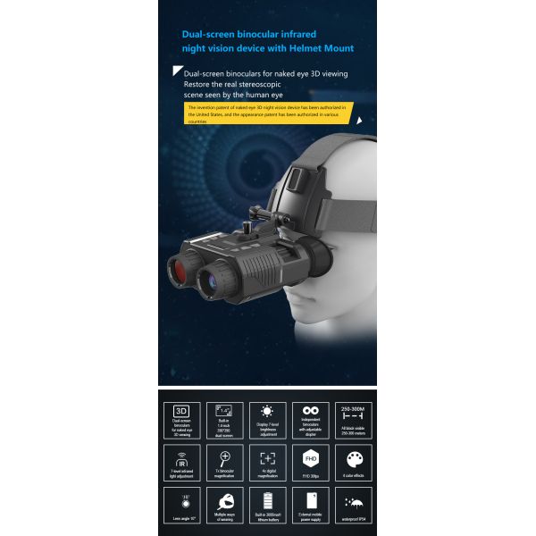 Binocular Infrared Night Vision Camera Naked Eye 3D Viewing Scope For Wildlife