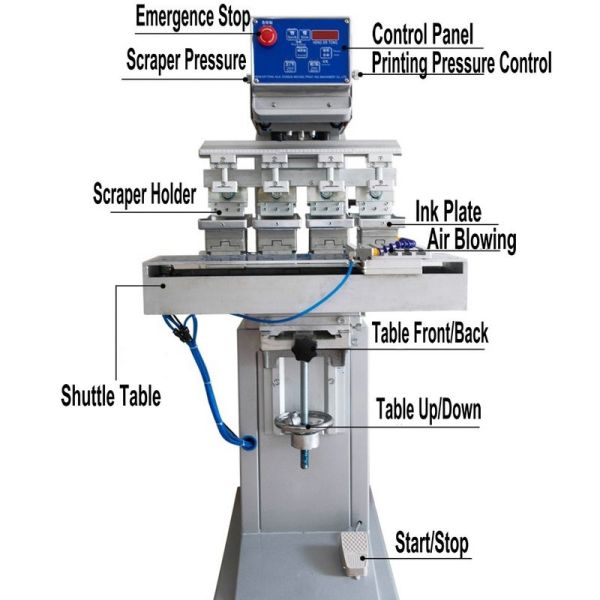 40W Industrial Pad Printer 800pcs/hr 4 Color Pad Printing Machine