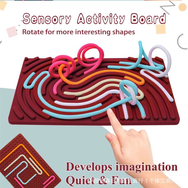 Silicone Sensory Activity Board For Kids Non-toxic 2in1 Double-Sided Design For Autism Sensory Fidget Toy