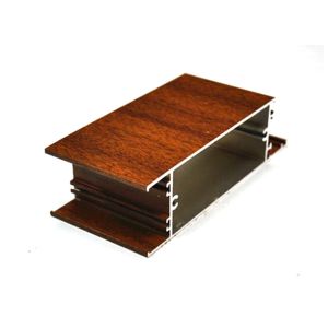 T Shape Wooden Grain 6063 Aluminum Profile For Aluminium Window Frame Parts