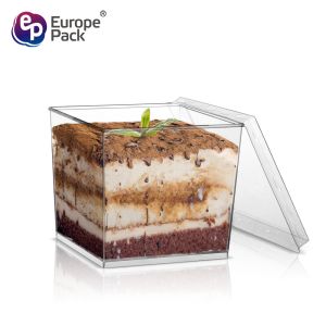 China Wholesale Clear Plastic Smoothie Pudding Dessert Disposable Cups With Lids on sale