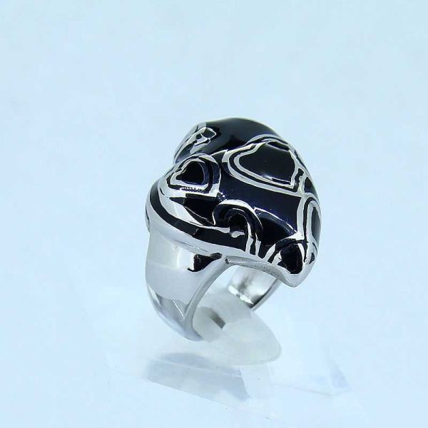 Quality stainless steel heart shape ring with enemal  LRX09 wholesale
