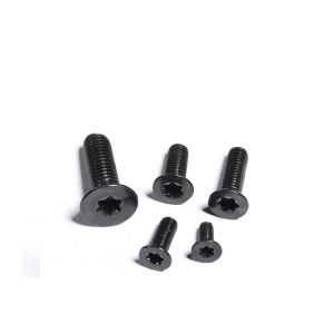 M4 14mm Black Oxide Flat Countersunk Head Steel Metric Mini Torx Screws with