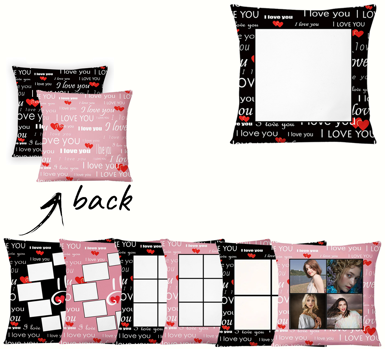 Sublimation Blank I Love You Short Floss Sublimation Pillowcases Diy Valentine'S