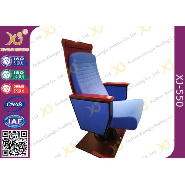 Wooden Carved Craft Auditorium Style Seating Theater Chairs With Cushion