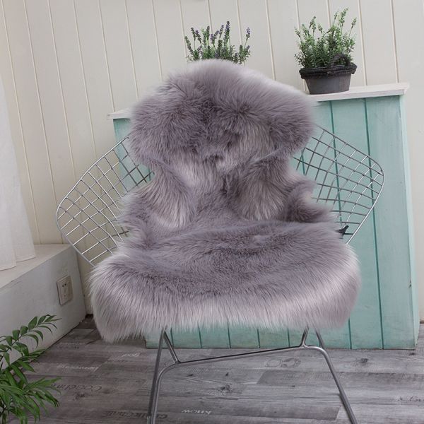 Quality Customized Color Faux Fur Plush Decorative Chair Soft Cushion with 6-12cm-15cm Length wholesale