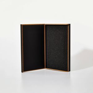 Customized Size Black Gift Phone Case Wood Box Packaging With Foam And Handmade