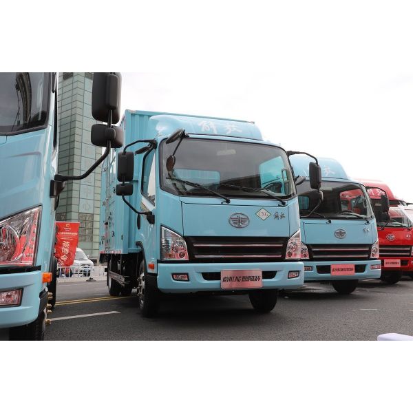 Quality Used 4x2 Cargo Truck FAW Van Truck CNG Engine 150hp Container Box 3300mm Wheelbase wholesale
