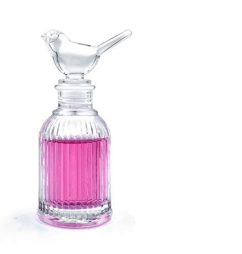 Quality 100ml Decorative Reed Diffuser Bottles / Essential Oil Diffuser Bottles With Bird Cap wholesale