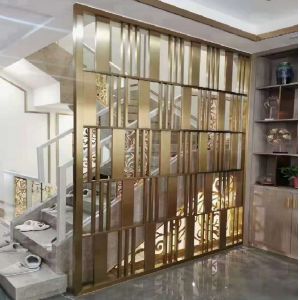 Freestanding vertical grill wall partition design metal decorative room divider