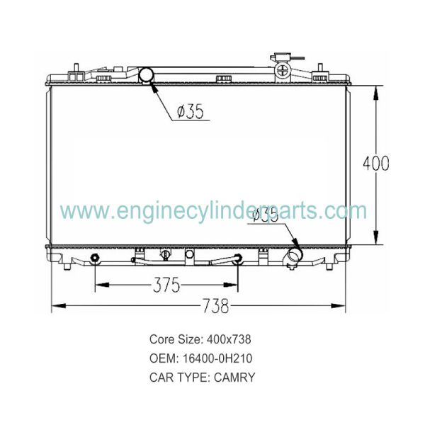 16400-0H210 Engine Cooling System Radiator For Toyota Camry 2007-2009