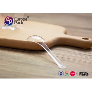 Washable Plastic Ice Cream Taster Spoons Transparent Color For Food Decoration